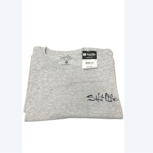 Salt Life Texas Flag Marlin Pocket Tee Gray Men’s L NWT Beach Fishing Shirt